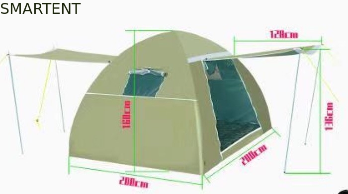 大きい4つの人の膨脹可能な屋外のテントはColated 210Tのドームの空気テント200X200X150CMに銀を着せる サプライヤー
